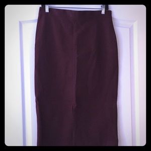 Banana Republic Burgundy Pencil Skirt Front Slit
